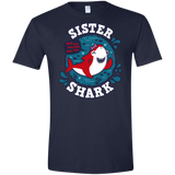 T-Shirts Navy / X-Small Shark Family trazo - Sister Men's Semi-Fitted Softstyle