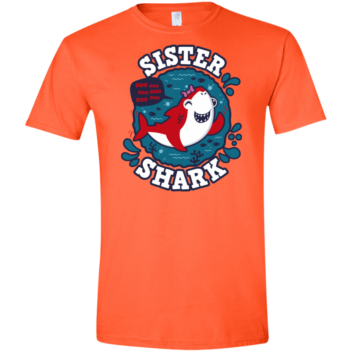 T-Shirts Orange / S Shark Family trazo - Sister Men's Semi-Fitted Softstyle