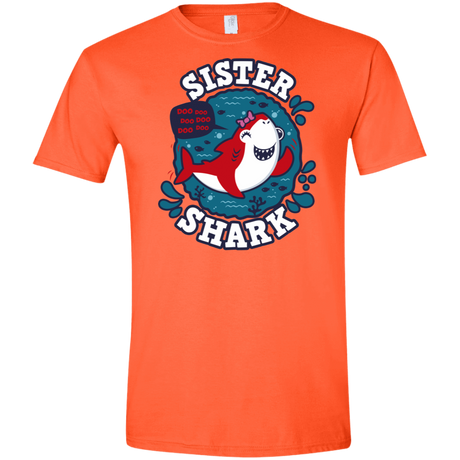 T-Shirts Orange / S Shark Family trazo - Sister Men's Semi-Fitted Softstyle
