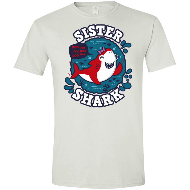 T-Shirts White / X-Small Shark Family trazo - Sister Men's Semi-Fitted Softstyle