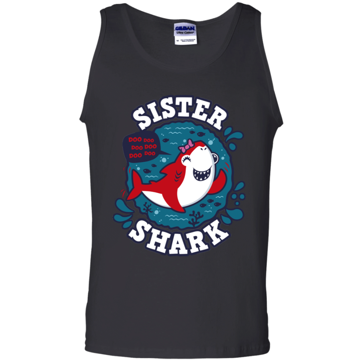 T-Shirts Black / S Shark Family trazo - Sister Men's Tank Top