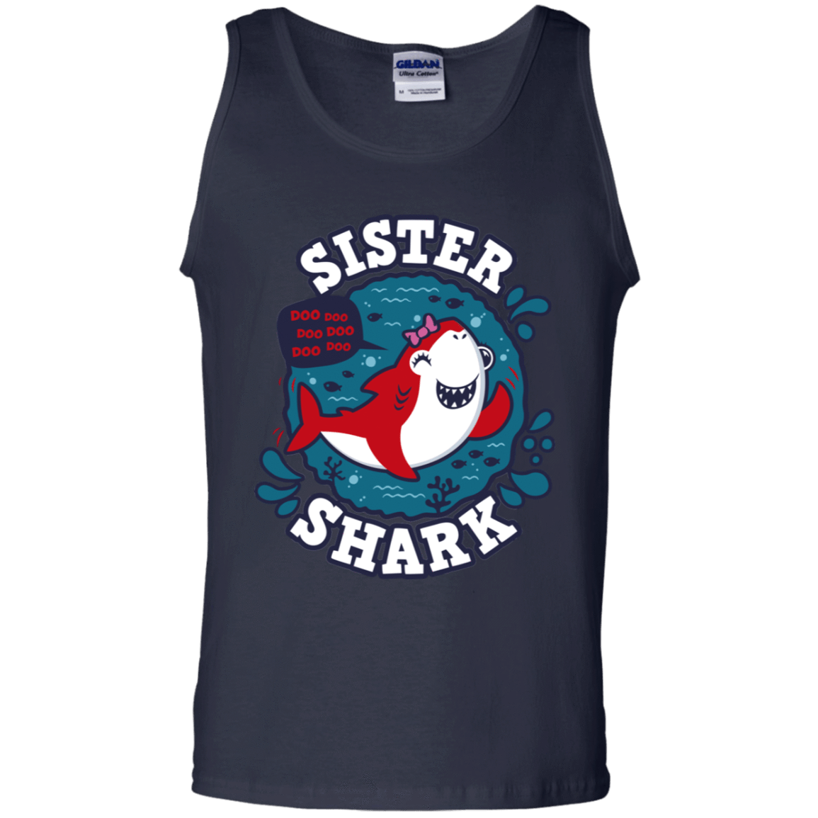 T-Shirts Navy / S Shark Family trazo - Sister Men's Tank Top