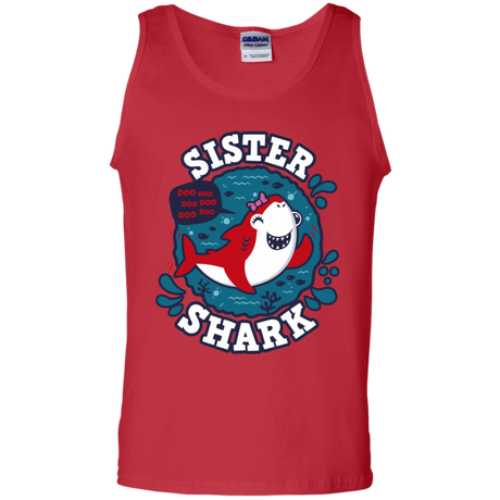 T-Shirts Red / S Shark Family trazo - Sister Men's Tank Top