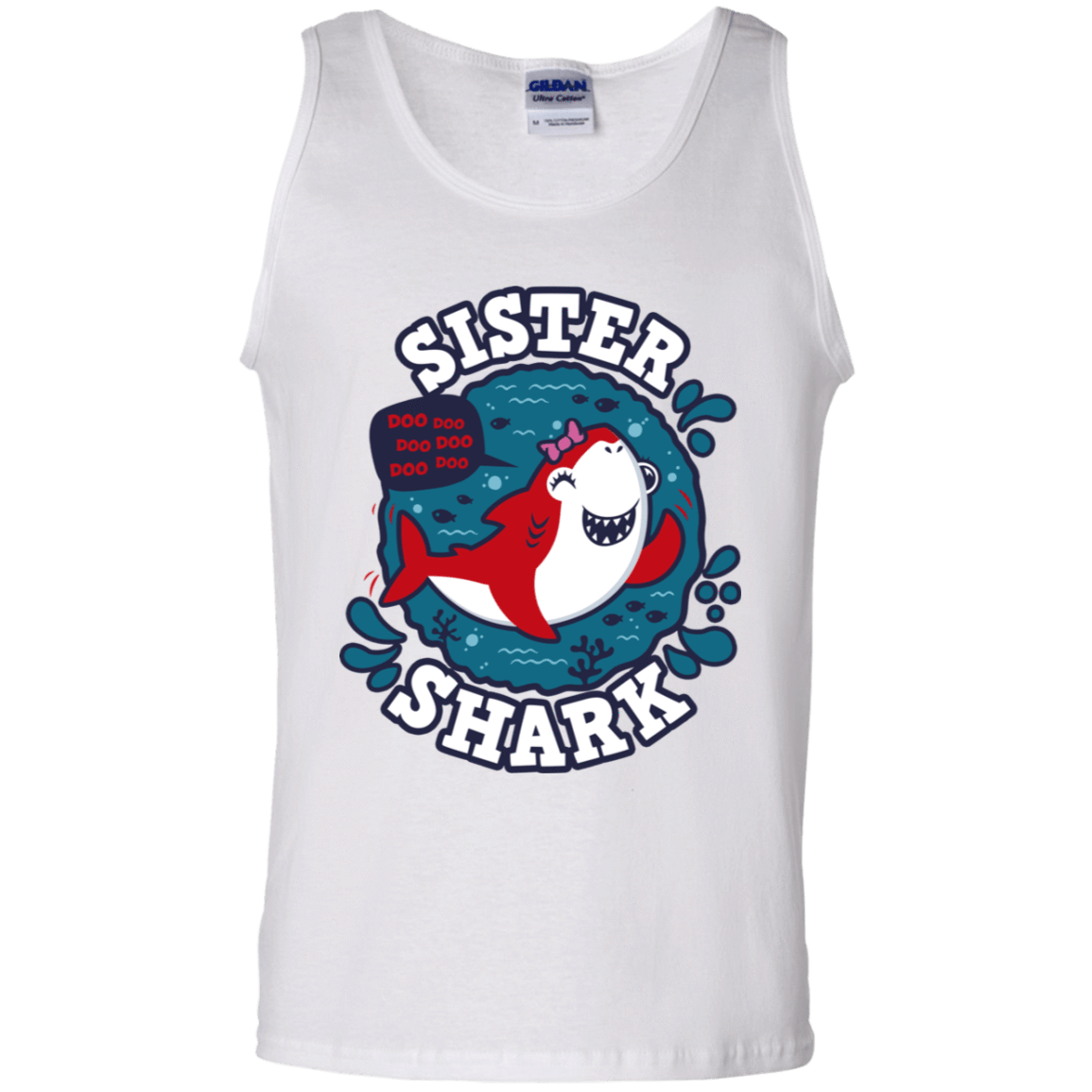 T-Shirts White / S Shark Family trazo - Sister Men's Tank Top