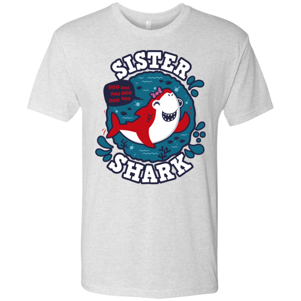 T-Shirts Heather White / S Shark Family trazo - Sister Men's Triblend T-Shirt