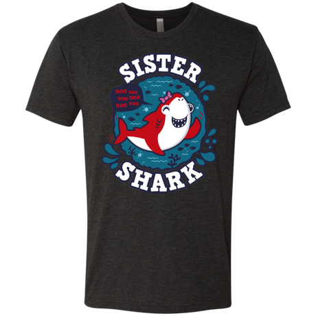 T-Shirts Vintage Black / S Shark Family trazo - Sister Men's Triblend T-Shirt