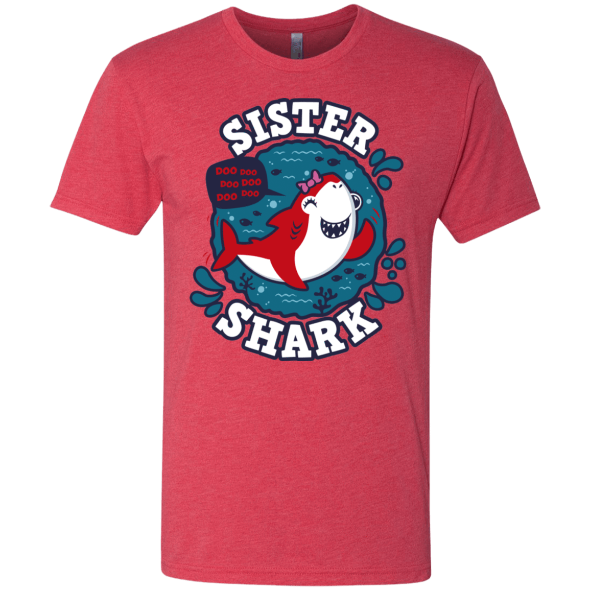 T-Shirts Vintage Red / S Shark Family trazo - Sister Men's Triblend T-Shirt