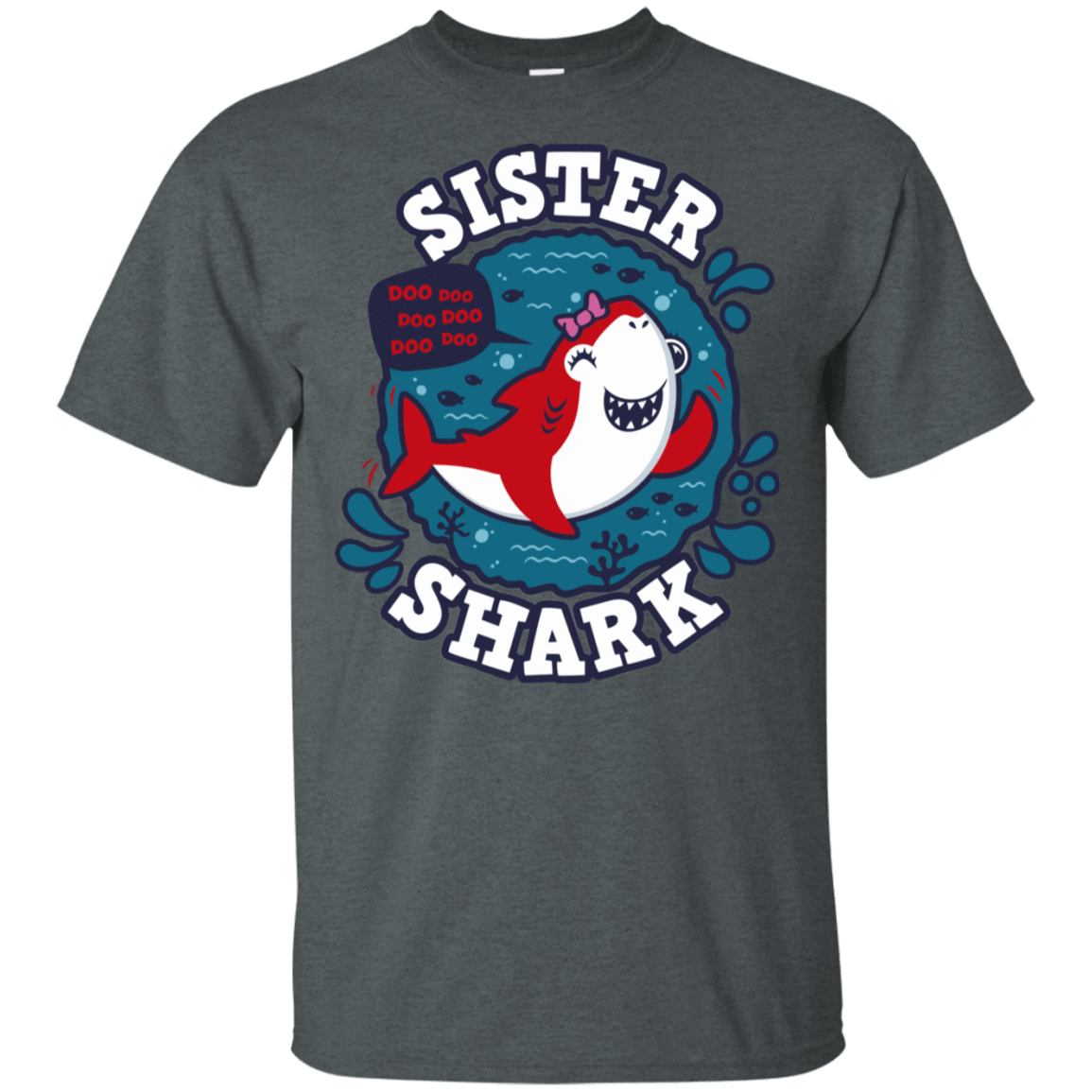 T-Shirts Dark Heather / S Shark Family trazo - Sister T-Shirt