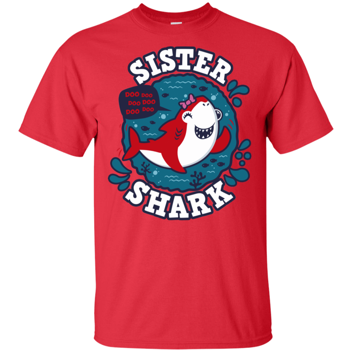T-Shirts Red / S Shark Family trazo - Sister T-Shirt