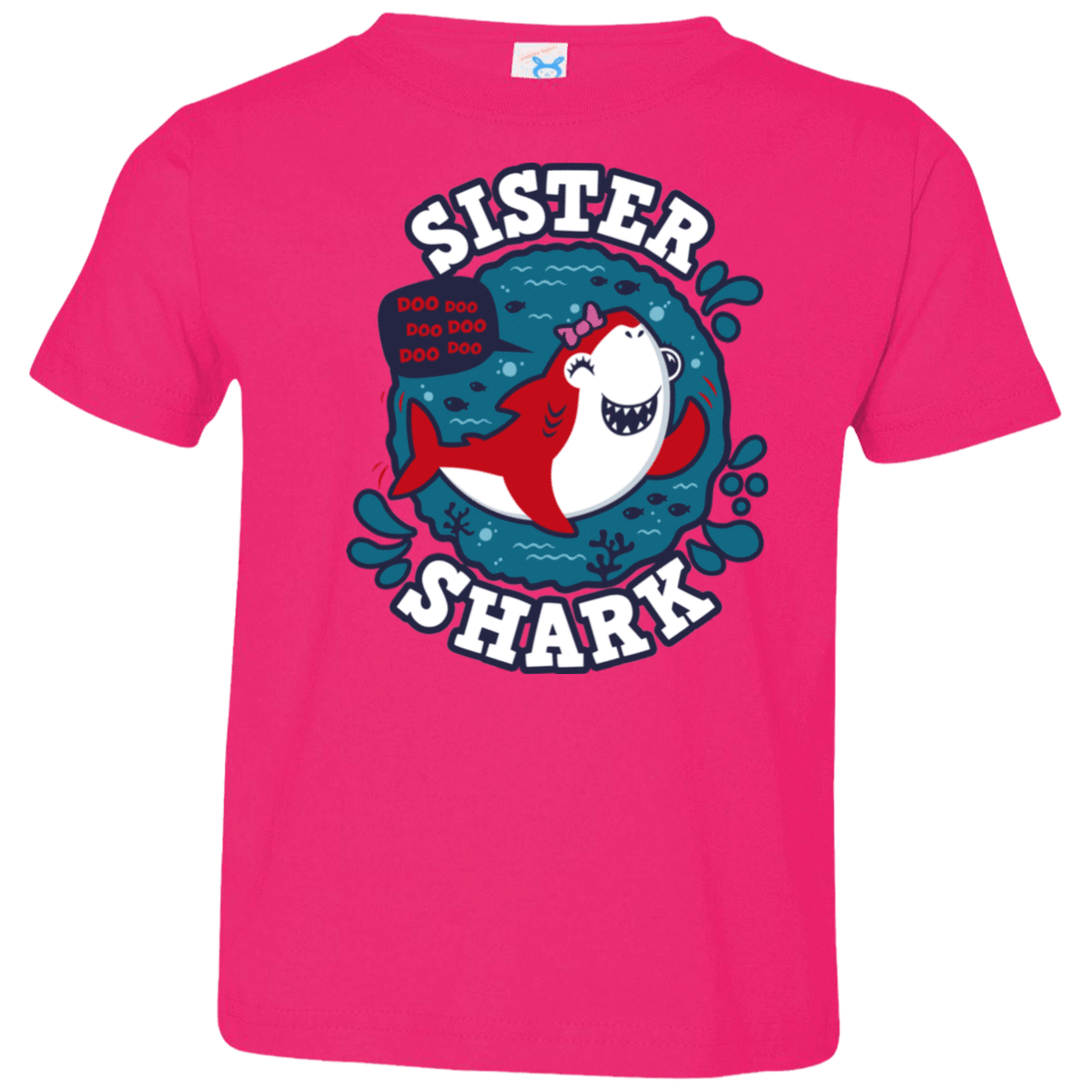 T-Shirts Hot Pink / 2T Shark Family trazo - Sister Toddler Premium T-Shirt