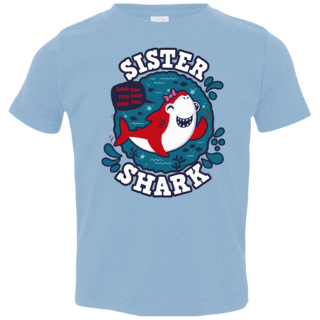 T-Shirts Light Blue / 2T Shark Family trazo - Sister Toddler Premium T-Shirt