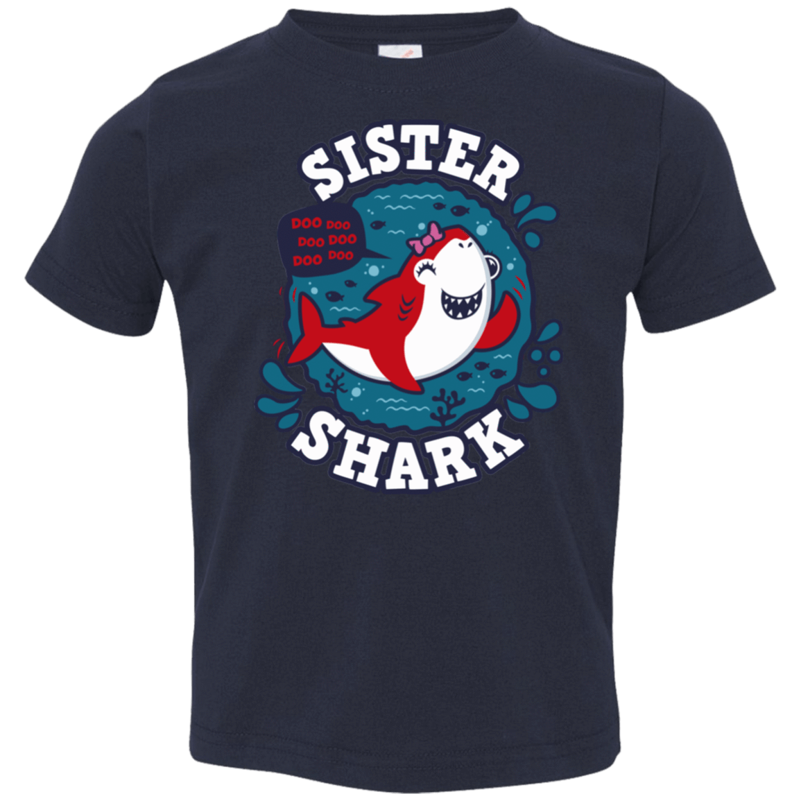 T-Shirts Navy / 2T Shark Family trazo - Sister Toddler Premium T-Shirt