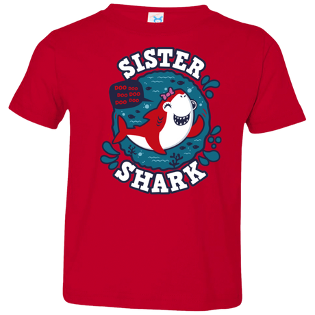 T-Shirts Red / 2T Shark Family trazo - Sister Toddler Premium T-Shirt