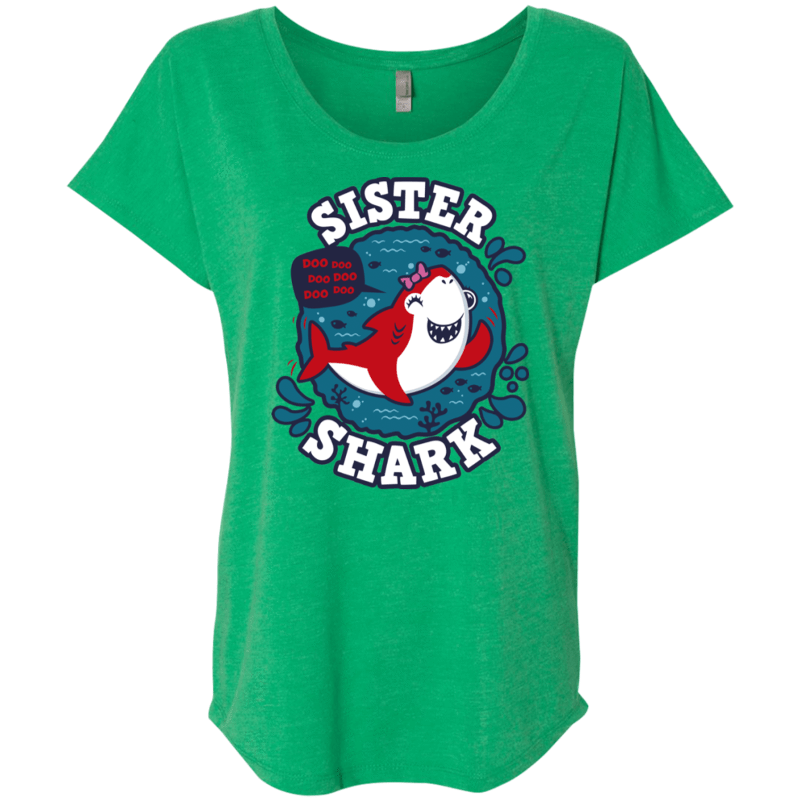 T-Shirts Envy / X-Small Shark Family trazo - Sister Triblend Dolman Sleeve