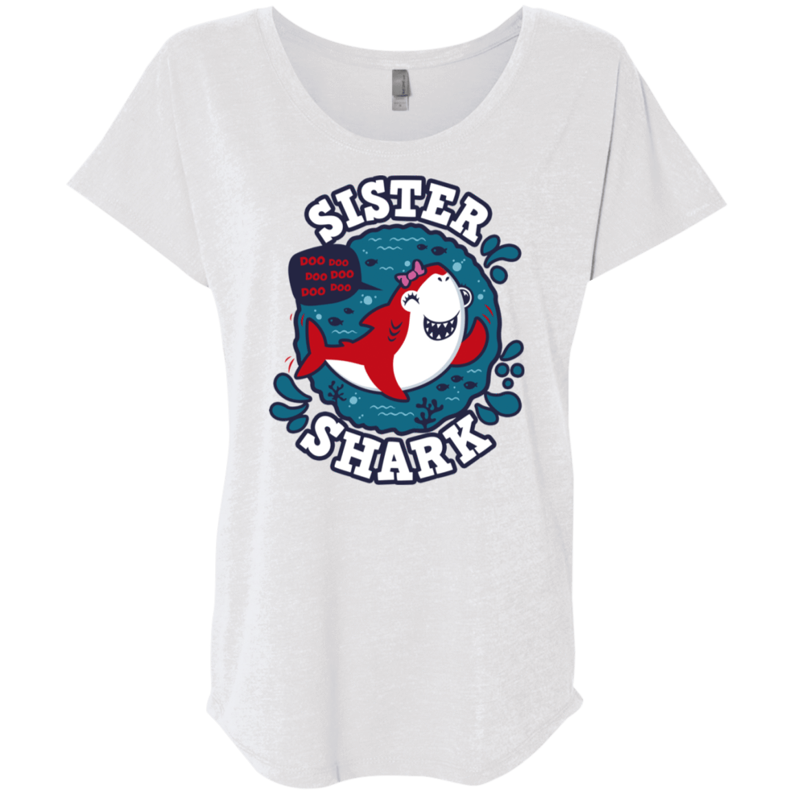 T-Shirts Heather White / X-Small Shark Family trazo - Sister Triblend Dolman Sleeve