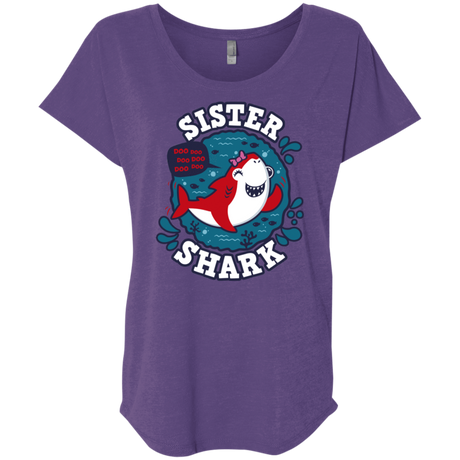 T-Shirts Purple Rush / X-Small Shark Family trazo - Sister Triblend Dolman Sleeve