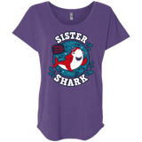 T-Shirts Purple Rush / X-Small Shark Family trazo - Sister Triblend Dolman Sleeve