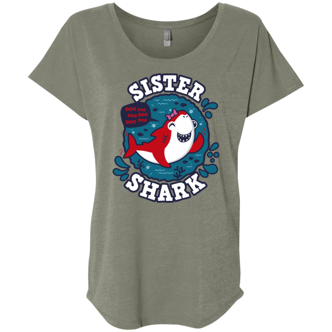 T-Shirts Venetian Grey / X-Small Shark Family trazo - Sister Triblend Dolman Sleeve