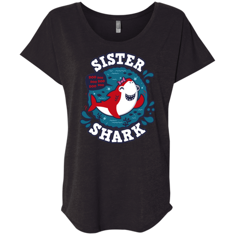T-Shirts Vintage Black / X-Small Shark Family trazo - Sister Triblend Dolman Sleeve