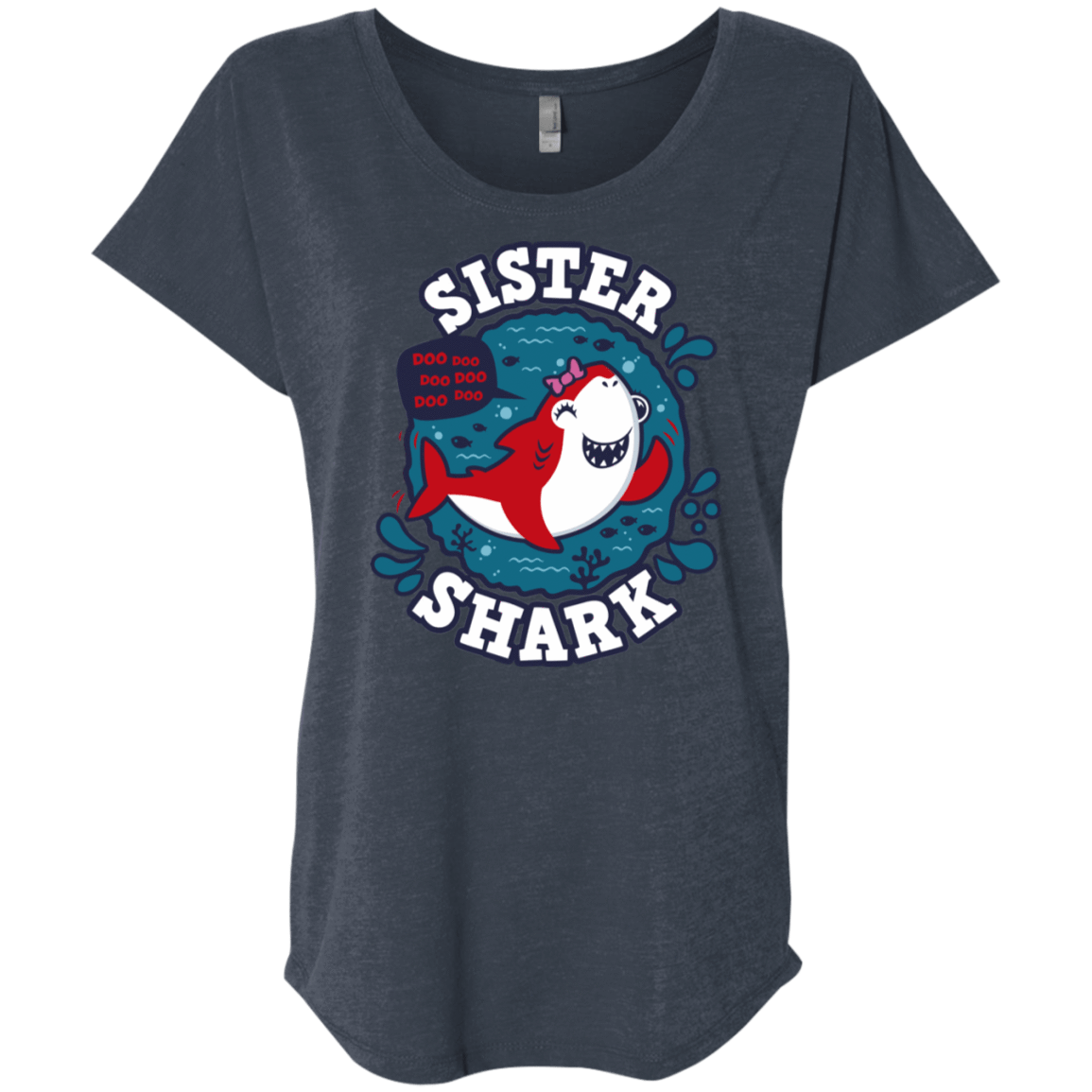 T-Shirts Vintage Navy / X-Small Shark Family trazo - Sister Triblend Dolman Sleeve