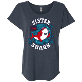 T-Shirts Vintage Navy / X-Small Shark Family trazo - Sister Triblend Dolman Sleeve