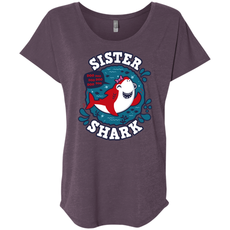 T-Shirts Vintage Purple / X-Small Shark Family trazo - Sister Triblend Dolman Sleeve