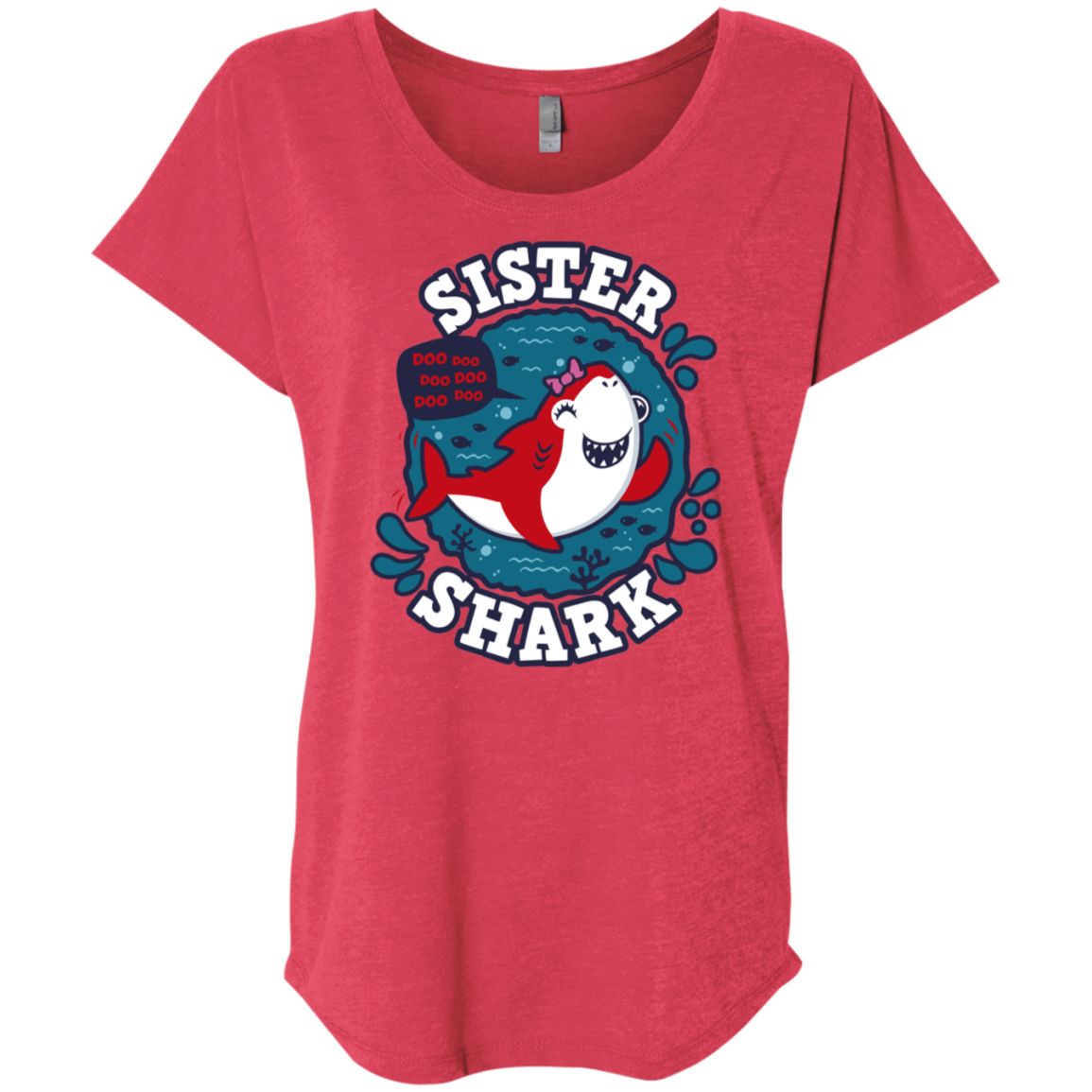 T-Shirts Vintage Red / X-Small Shark Family trazo - Sister Triblend Dolman Sleeve