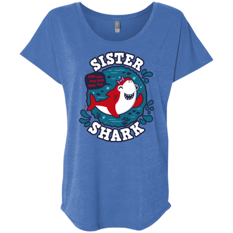 T-Shirts Vintage Royal / X-Small Shark Family trazo - Sister Triblend Dolman Sleeve