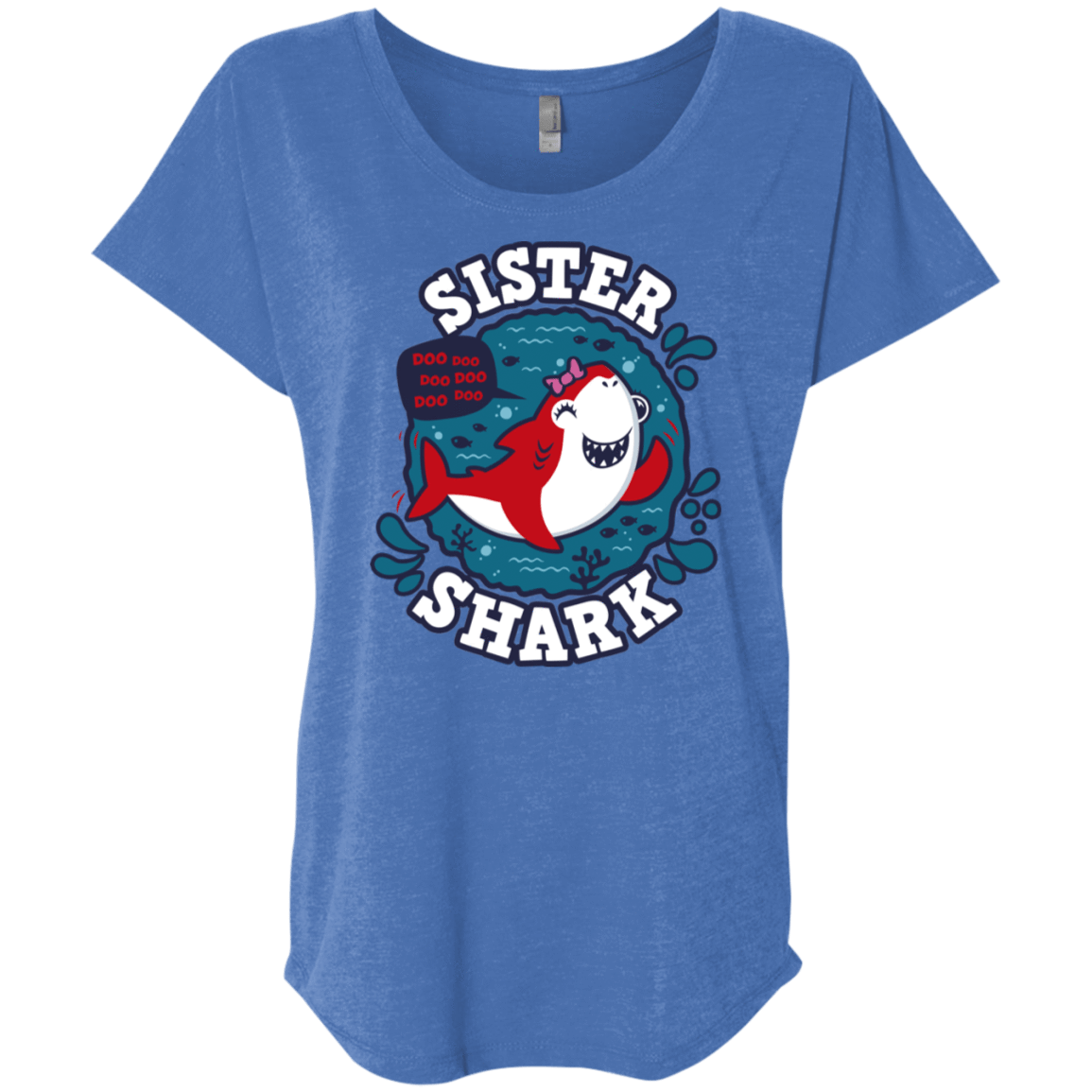 T-Shirts Vintage Royal / X-Small Shark Family trazo - Sister Triblend Dolman Sleeve