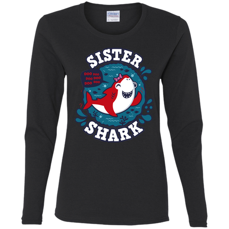 T-Shirts Black / S Shark Family trazo - Sister Women's Long Sleeve T-Shirt