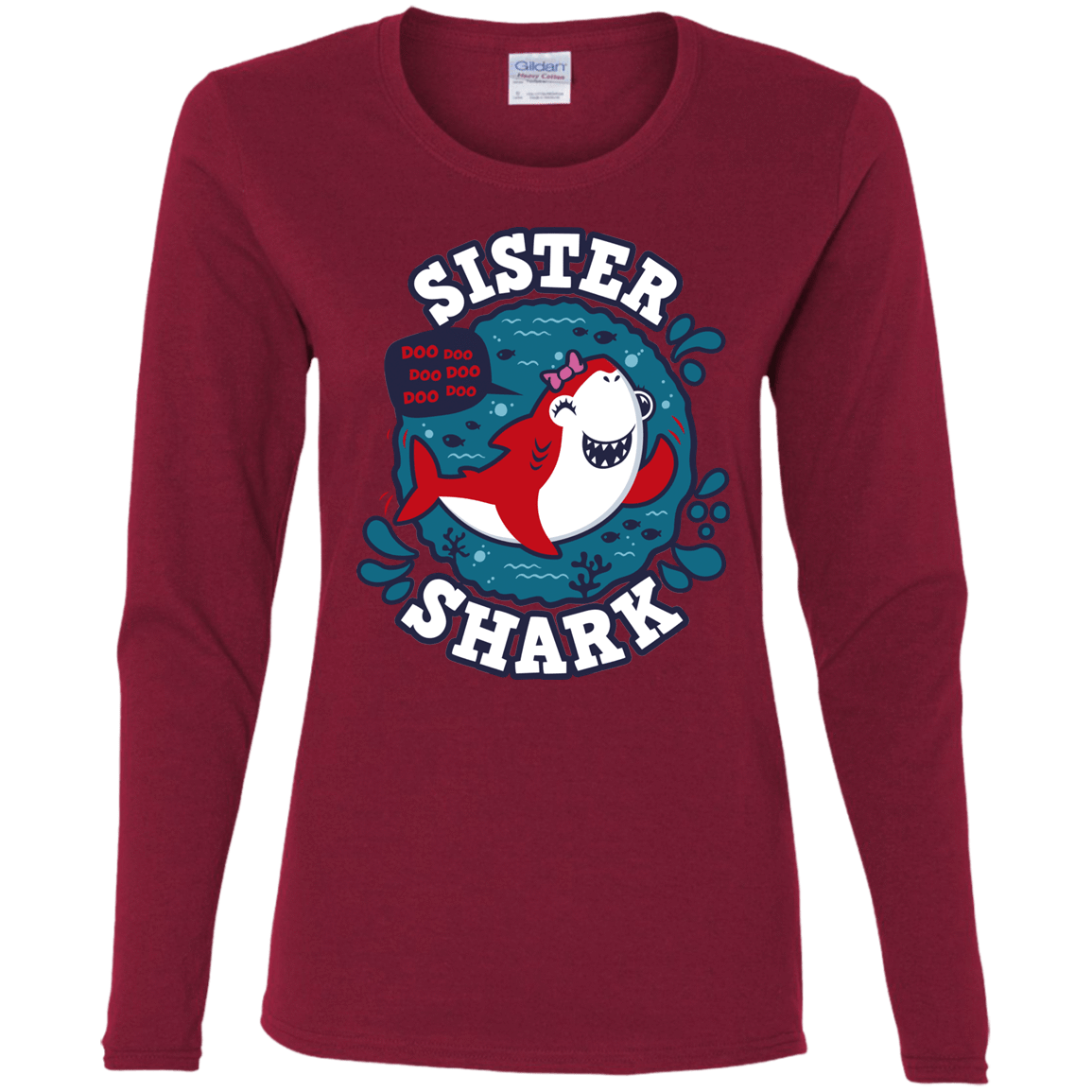 T-Shirts Cardinal / S Shark Family trazo - Sister Women's Long Sleeve T-Shirt