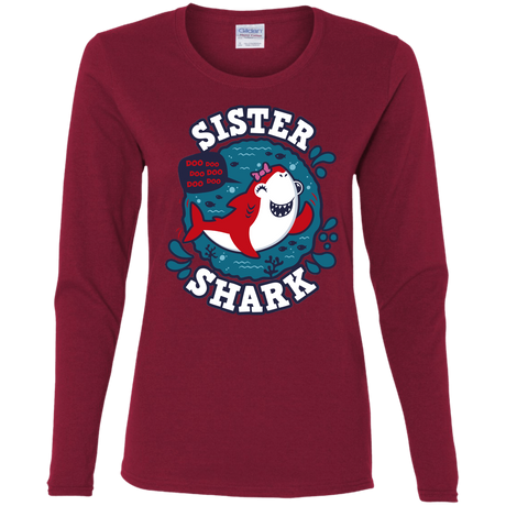 T-Shirts Cardinal / S Shark Family trazo - Sister Women's Long Sleeve T-Shirt