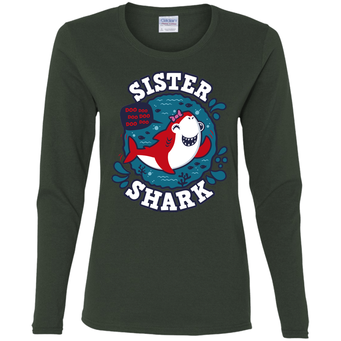 T-Shirts Forest / S Shark Family trazo - Sister Women's Long Sleeve T-Shirt