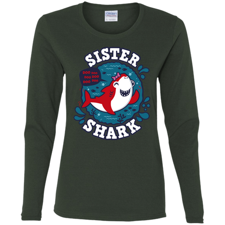 T-Shirts Forest / S Shark Family trazo - Sister Women's Long Sleeve T-Shirt