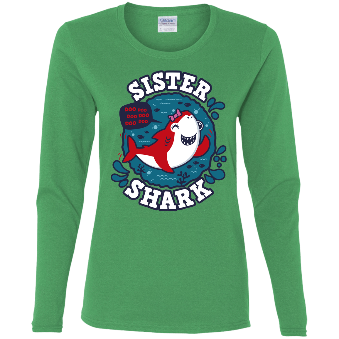 T-Shirts Irish Green / S Shark Family trazo - Sister Women's Long Sleeve T-Shirt