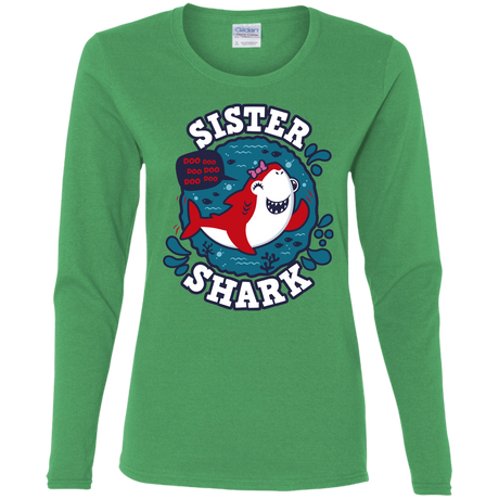 T-Shirts Irish Green / S Shark Family trazo - Sister Women's Long Sleeve T-Shirt