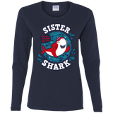 T-Shirts Navy / S Shark Family trazo - Sister Women's Long Sleeve T-Shirt