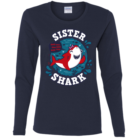 T-Shirts Navy / S Shark Family trazo - Sister Women's Long Sleeve T-Shirt