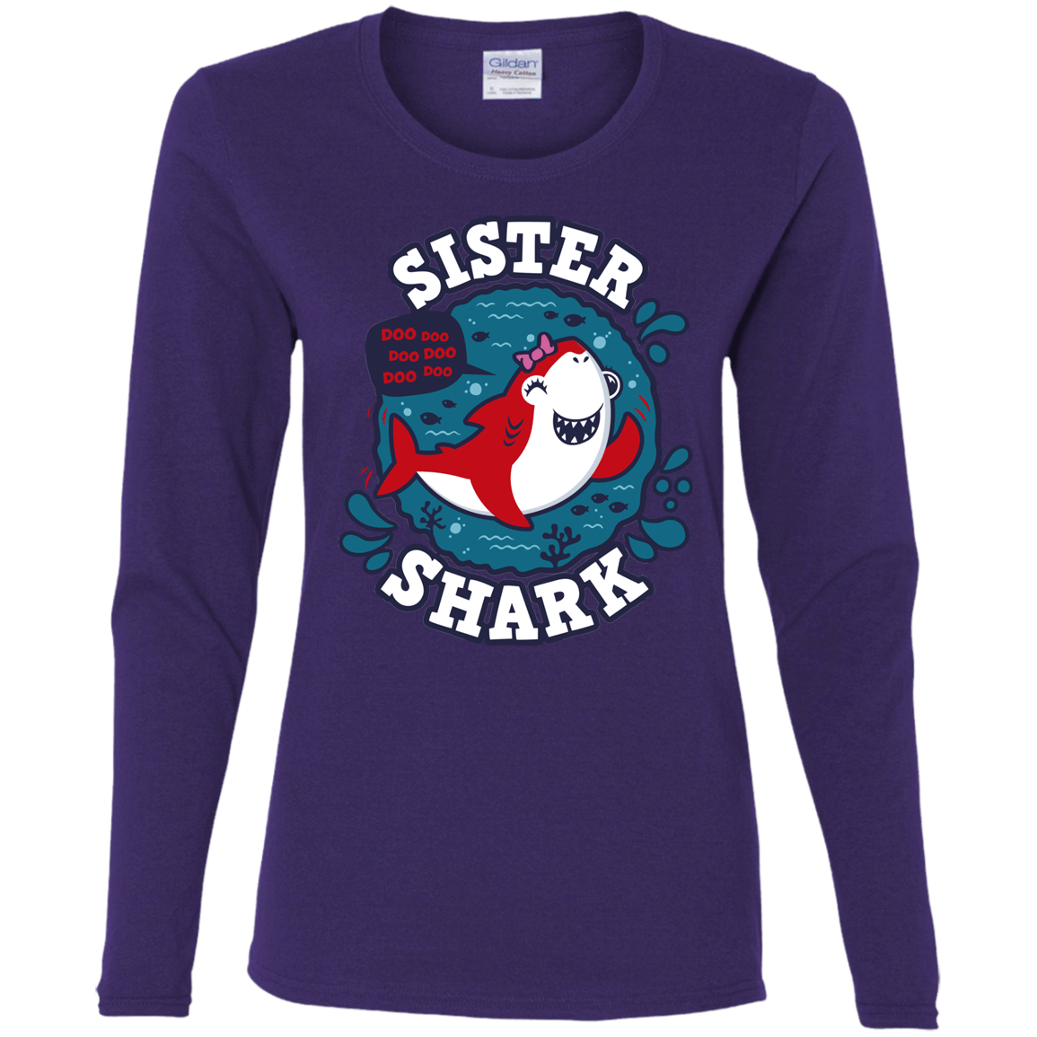 T-Shirts Purple / S Shark Family trazo - Sister Women's Long Sleeve T-Shirt