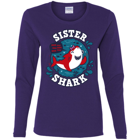 T-Shirts Purple / S Shark Family trazo - Sister Women's Long Sleeve T-Shirt