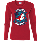 T-Shirts Red / S Shark Family trazo - Sister Women's Long Sleeve T-Shirt