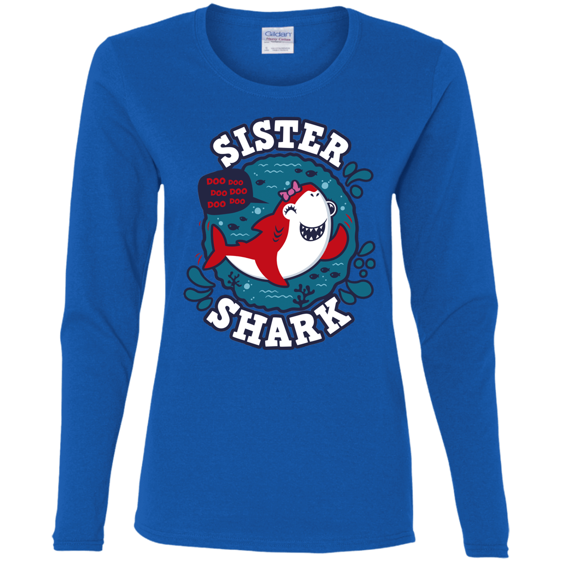 T-Shirts Royal / S Shark Family trazo - Sister Women's Long Sleeve T-Shirt