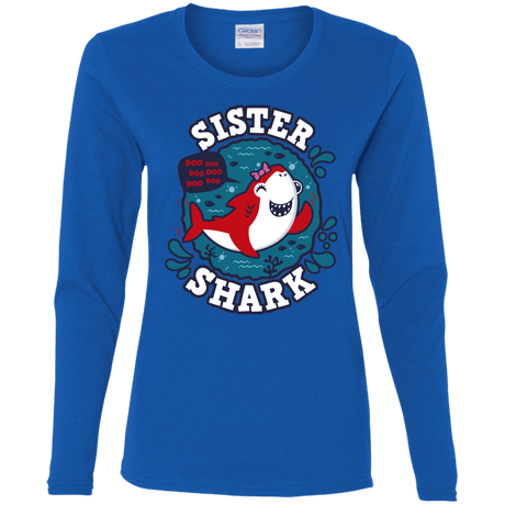 T-Shirts Royal / S Shark Family trazo - Sister Women's Long Sleeve T-Shirt