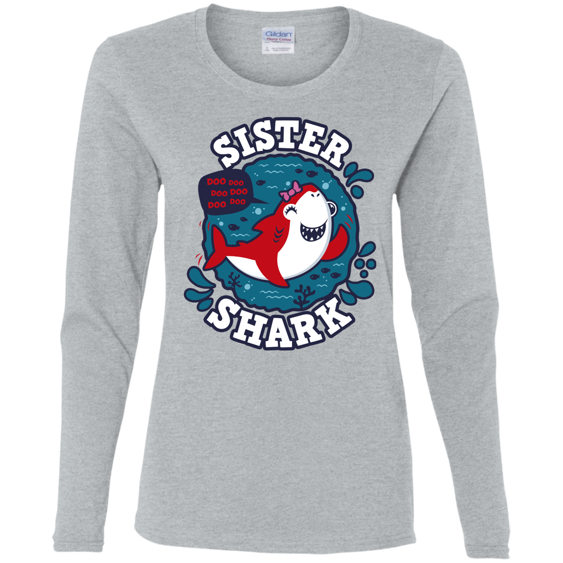 T-Shirts Sport Grey / S Shark Family trazo - Sister Women's Long Sleeve T-Shirt