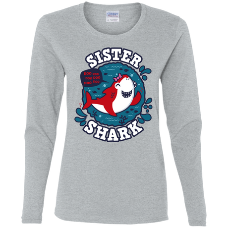 T-Shirts Sport Grey / S Shark Family trazo - Sister Women's Long Sleeve T-Shirt