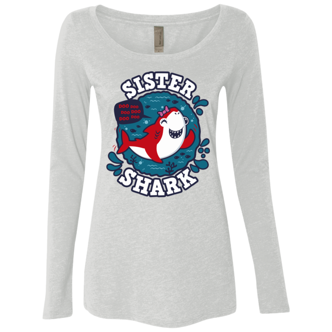 T-Shirts Heather White / S Shark Family trazo - Sister Women's Triblend Long Sleeve Shirt