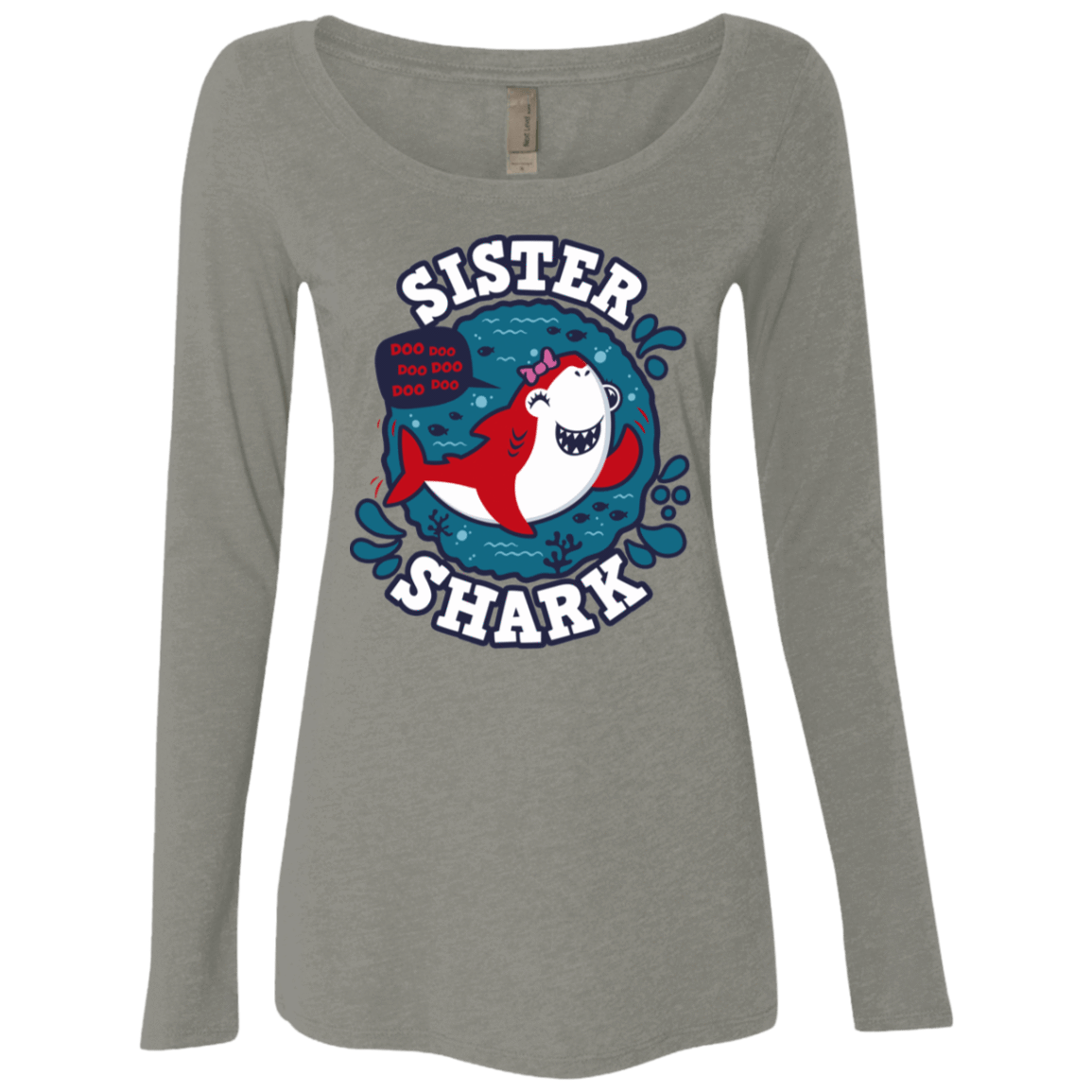 T-Shirts Venetian Grey / S Shark Family trazo - Sister Women's Triblend Long Sleeve Shirt