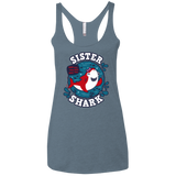 T-Shirts Indigo / X-Small Shark Family trazo - Sister Women's Triblend Racerback Tank