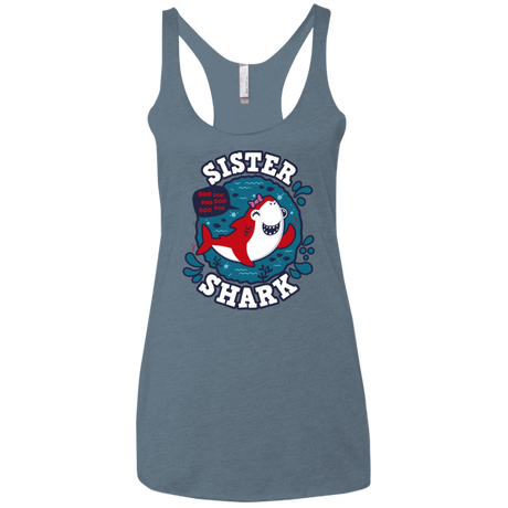 T-Shirts Indigo / X-Small Shark Family trazo - Sister Women's Triblend Racerback Tank