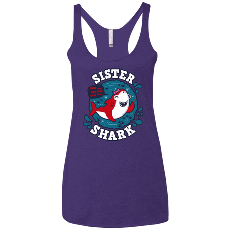 T-Shirts Purple Rush / X-Small Shark Family trazo - Sister Women's Triblend Racerback Tank